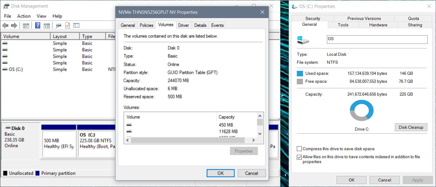Windows 10 - Disk size