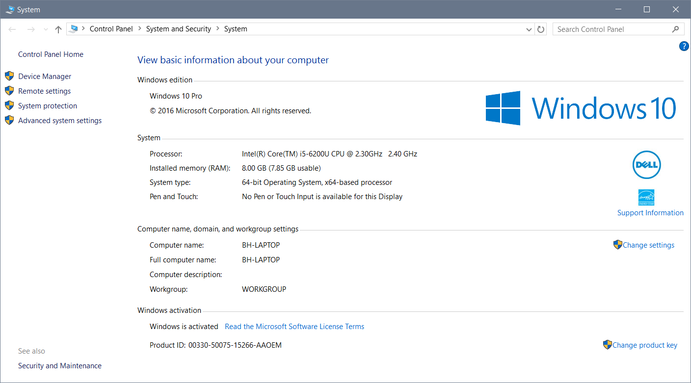Windows 10 - System